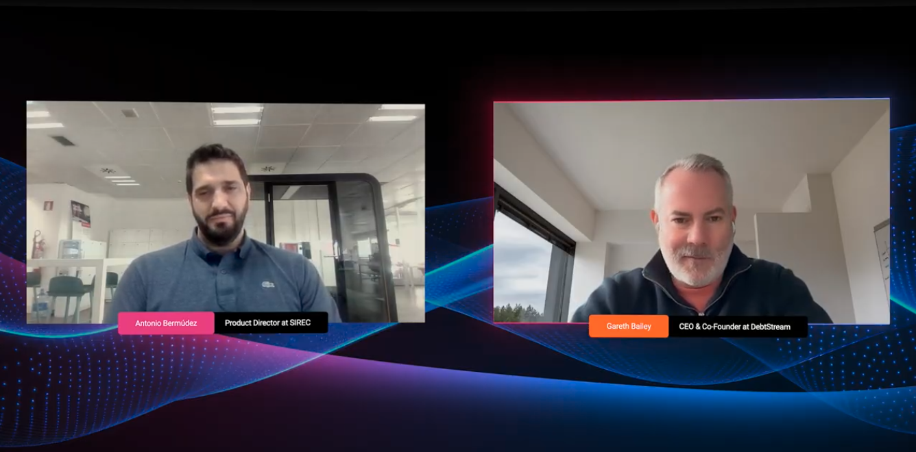 Gareth from DebtStream and Antonio from Sirec image.